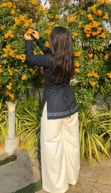 Blue Bloom Full sleeves Set - Chaayafashion