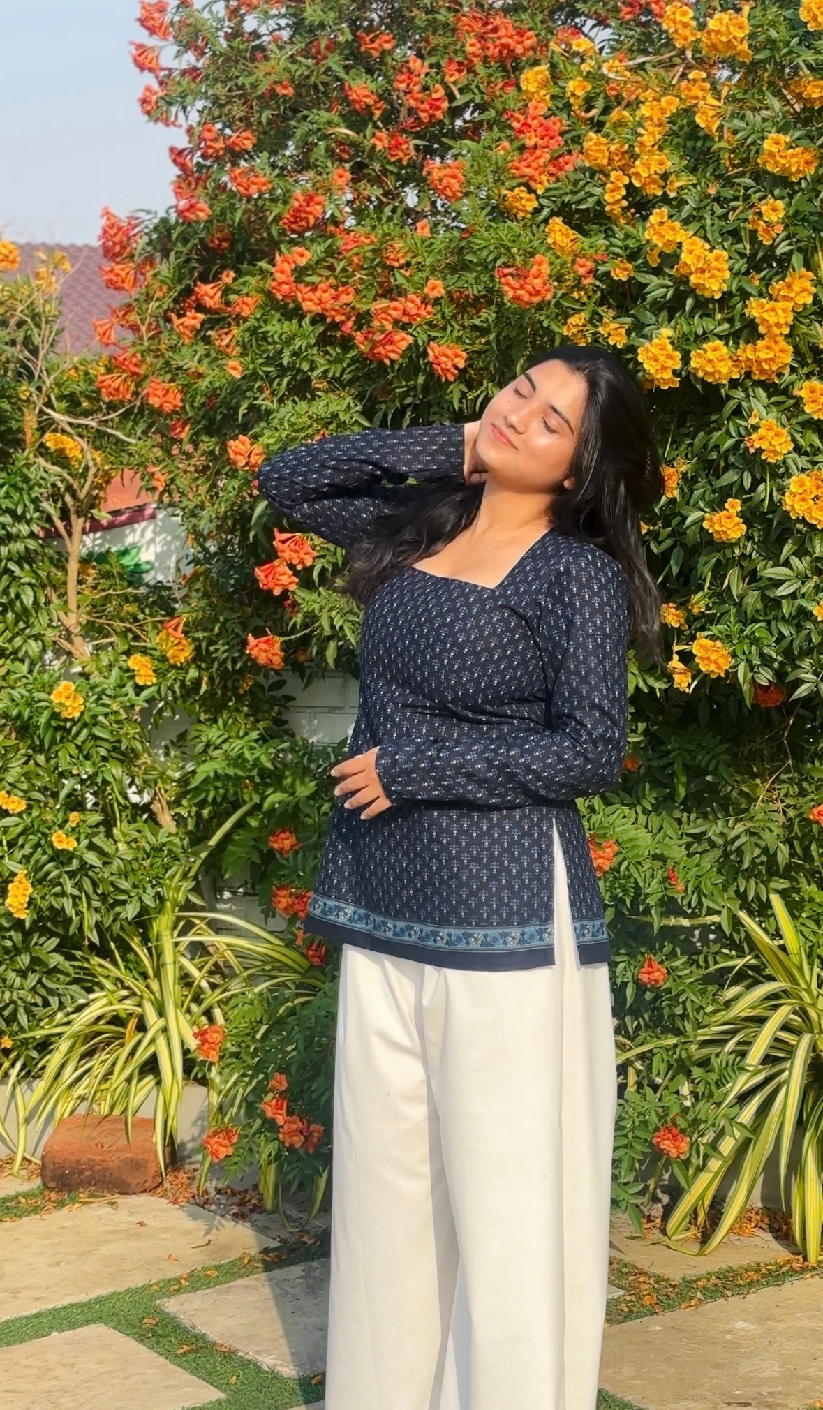Blue Bloom Full sleeves Set - Chaayafashion