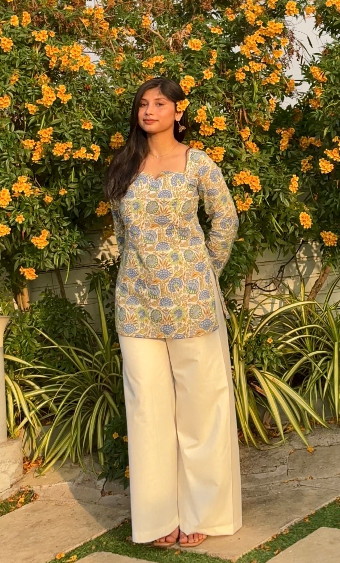 Ivory Bloom Full sleeves set - Chaayafashion