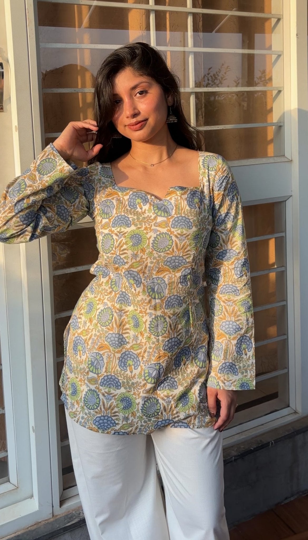 Ivory Bloom Full sleeves set - Chaayafashion