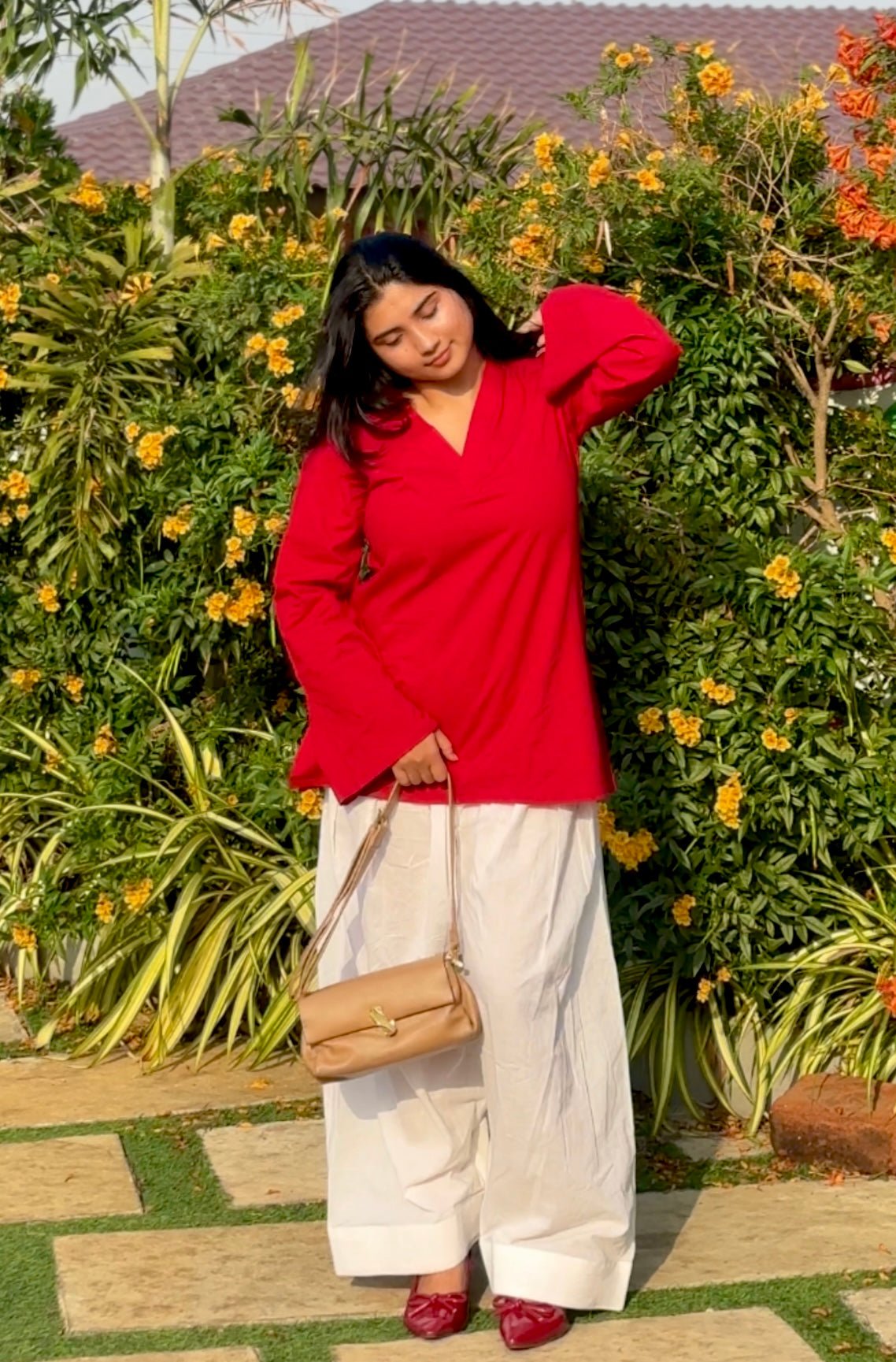 Mehr Cherry red Set - Chaayafashion